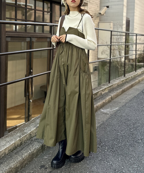 w closet　ドロストノースリーブミニワンピース セール】【3色展開】ドロストフリルタンクワンピース
