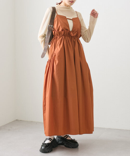 セール】【2WAY】ウエストドロストキャミワンピース（ワンピース）｜w