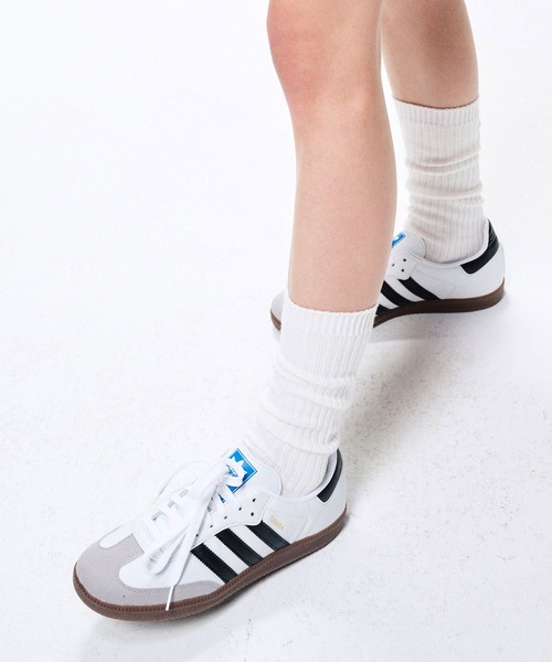 Mardi Mercredi（マルディメクルディ）の「LONG SOCKS MRD LOGO（ソックス/靴下・レディース・ホワイト/ピンク/ダークベージュ/ライトベージュ/ヘザーグレー/ブルー・FREE）」の8枚目の写真