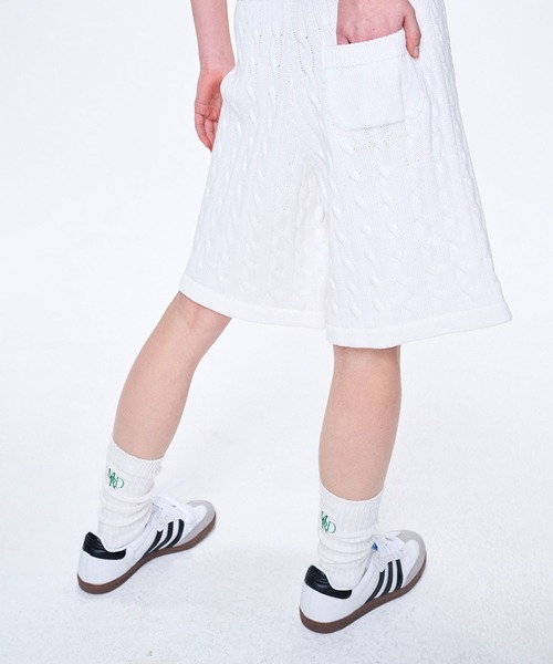 Mardi Mercredi（マルディメクルディ）の「LONG SOCKS MRD LOGO（ソックス/靴下・レディース・ホワイト/ピンク/ダークベージュ/ライトベージュ/ヘザーグレー/ブルー・FREE）」の9枚目の写真