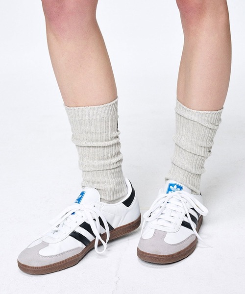 Mardi Mercredi（マルディメクルディ）の「LONG SOCKS MRD LOGO（ソックス/靴下・レディース・ホワイト/ピンク/ダークベージュ/ライトベージュ/ヘザーグレー/ブルー・FREE）」の16枚目の写真