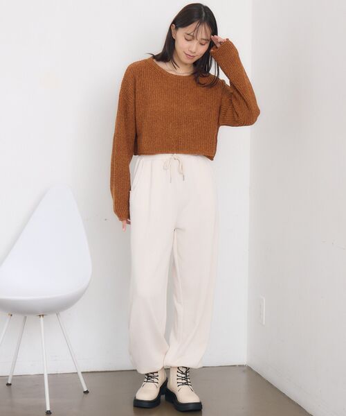 RETRO GIRL（レトロガール）の「ライン切替スウェットPT（スウェットパンツ・レディース・ライトグレー/ナチュラル/チャコールグレー・FREE）」の16枚目の写真