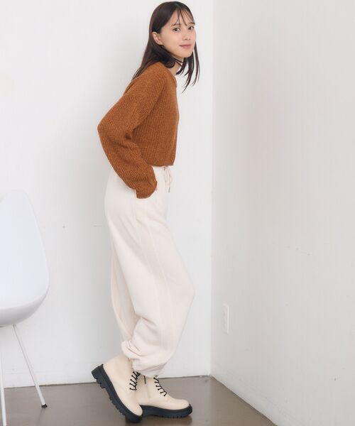 RETRO GIRL（レトロガール）の「ライン切替スウェットPT（スウェットパンツ・レディース・ライトグレー/ナチュラル/チャコールグレー・FREE）」の17枚目の写真