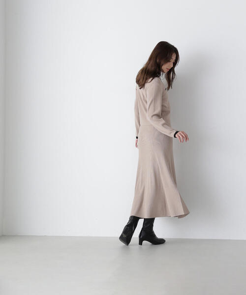 NATURAL BEAUTY BASIC（ナチュラルビューティーベーシック）の「◇【美人百花掲載】バイカラーニットカーディガン＆スカート（ワンピース・レディース・ベージュ系その他/グレー系その他/ピンク系その他・MEDIUM）」の17枚目の写真