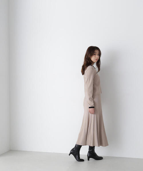 NATURAL BEAUTY BASIC（ナチュラルビューティーベーシック）の「◇【美人百花掲載】バイカラーニットカーディガン＆スカート（ワンピース・レディース・ベージュ系その他/グレー系その他/ピンク系その他・MEDIUM）」の19枚目の写真
