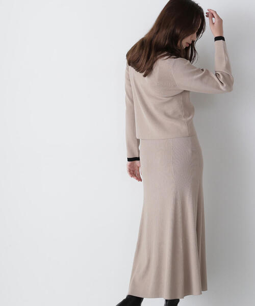 NATURAL BEAUTY BASIC（ナチュラルビューティーベーシック）の「◇【美人百花掲載】バイカラーニットカーディガン＆スカート（ワンピース・レディース・ベージュ系その他/グレー系その他/ピンク系その他・MEDIUM）」の20枚目の写真