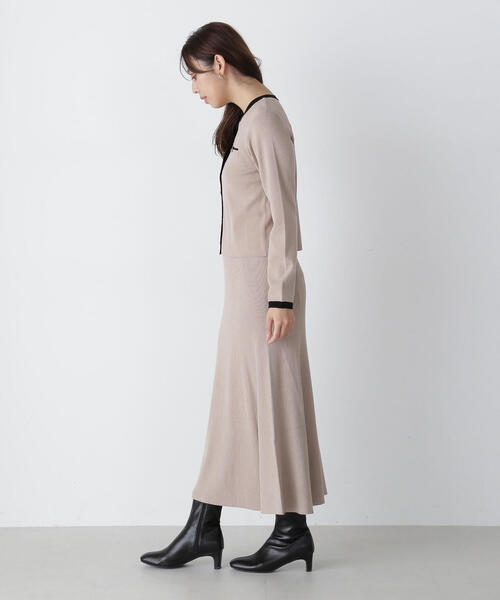 NATURAL BEAUTY BASIC（ナチュラルビューティーベーシック）の「◇【美人百花掲載】バイカラーニットカーディガン＆スカート（ワンピース・レディース・ベージュ系その他/グレー系その他/ピンク系その他・MEDIUM）」の22枚目の写真