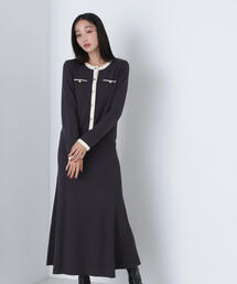 NATURAL BEAUTY BASIC | ◇【美人百花掲載】バイカラーニットカーディガン＆スカート(ワンピース)