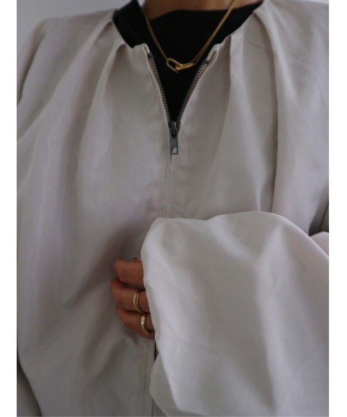 TRUNC（トランクエイティーエイト）の「No collar Tuck Blouson（ブルゾン・レディース・ブラック/アイボリー・FREE）」の15枚目の写真