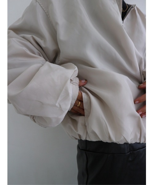 TRUNC（トランクエイティーエイト）の「No collar Tuck Blouson（ブルゾン・レディース・ブラック/アイボリー・FREE）」の17枚目の写真