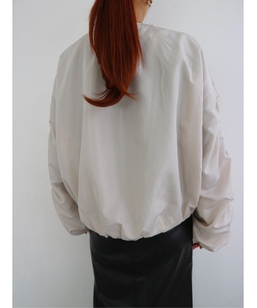 TRUNC（トランクエイティーエイト）の「No collar Tuck Blouson（ブルゾン・レディース・ブラック/アイボリー・FREE）」の19枚目の写真