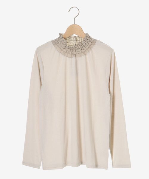 le.coeur blanc（ルクールブラン）の「レーヨンシャーリングネックプルオーバー（Tシャツ/カットソー・レディース・オフホワイト/ブラック/ライトグレー・38）」の15枚目の写真