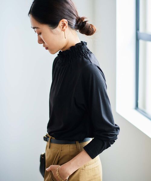 le.coeur blanc（ルクールブラン）の「レーヨンシャーリングネックプルオーバー（Tシャツ/カットソー・レディース・オフホワイト/ブラック/ライトグレー・38）」の22枚目の写真