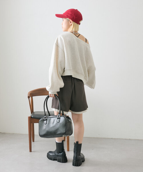 w closet（ダブルクローゼット）の「レイヤードショートパンツ（その他パンツ・レディース・ブラック/カーキ/グレー・FREE）」の12枚目の写真