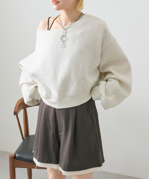 w closet（ダブルクローゼット）の「レイヤードショートパンツ（その他パンツ・レディース・ブラック/カーキ/グレー・FREE）」の13枚目の写真