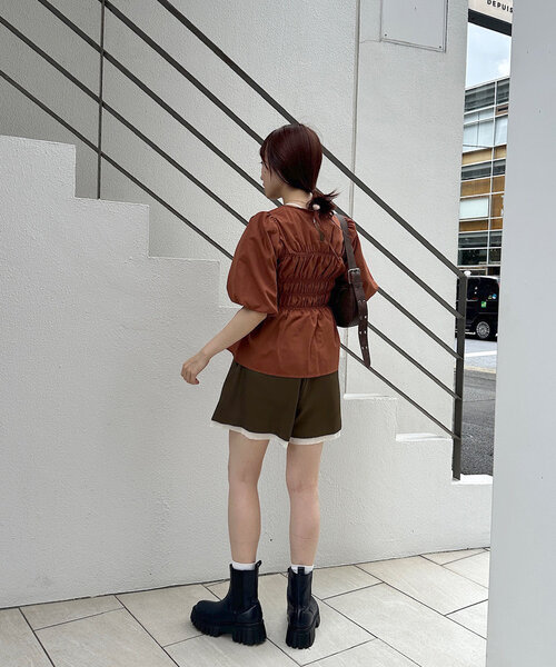 w closet（ダブルクローゼット）の「レイヤードショートパンツ（その他パンツ・レディース・ブラック/カーキ/グレー・FREE）」の17枚目の写真