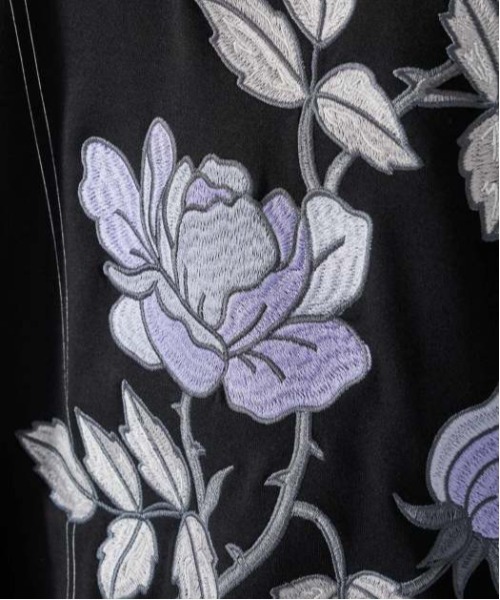 Re730】 花柄フラワー刺繍 / オーバーサイズ ルーズトレーナー