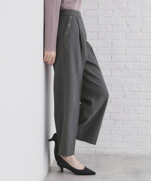 index（インデックス）の「◆《BAILA掲載》ストレッチマリンワイドパンツ/セットアップ対応【洗濯機洗い可/イージーアイロン】（その他パンツ・レディース・チャコールグレー/ブラウン系その他2/ブラック・36/38/40/42）」の11枚目の写真