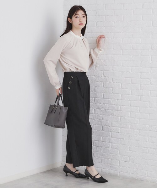 index（インデックス）の「◆《BAILA掲載》ストレッチマリンワイドパンツ/セットアップ対応【洗濯機洗い可/イージーアイロン】（その他パンツ・レディース・チャコールグレー/ブラウン系その他2/ブラック・36/38/40/42）」の17枚目の写真