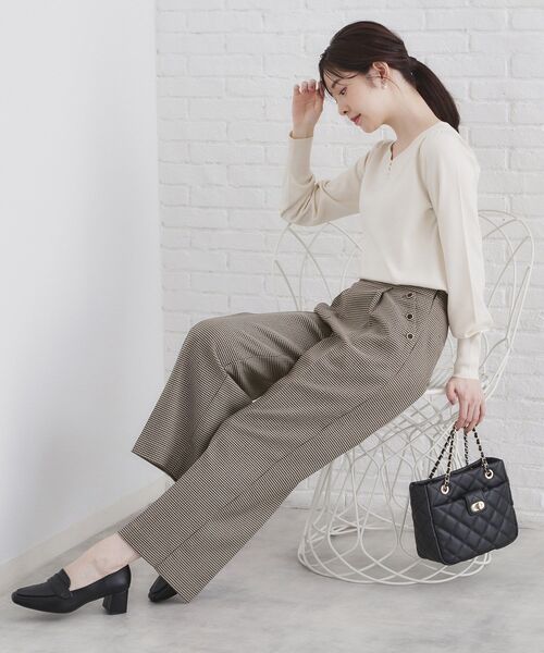 index（インデックス）の「◆《BAILA掲載》ストレッチマリンワイドパンツ/セットアップ対応【洗濯機洗い可/イージーアイロン】（その他パンツ・レディース・チャコールグレー/ブラウン系その他2/ブラック・36/38/40/42）」の20枚目の写真