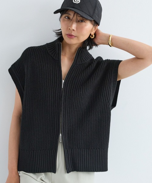 BARNYARDSTORM / 畦編みZIPベスト レディース　完売品 BARNYARDSTORM（バンヤードストーム） ベスト ジレ BARNYARDSTORM / 畦