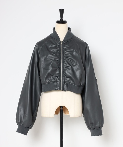 フェイクレザーショート丈MA-1（MA-1）｜Bonjour Sagan（ボンジュール