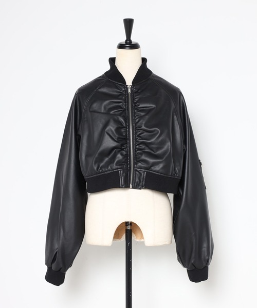 フェイクレザーショート丈MA-1（MA-1）｜Bonjour Sagan（ボンジュール