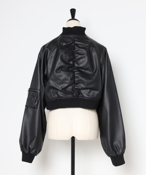 フェイクレザーショート丈MA-1（MA-1）｜Bonjour Sagan（ボンジュール