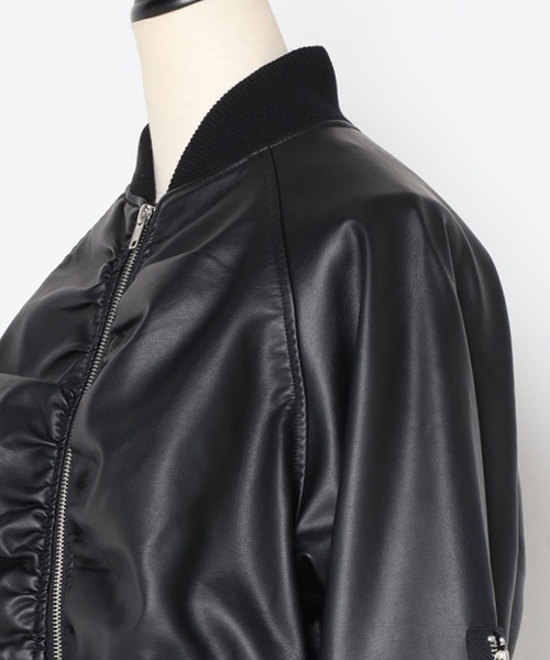 フェイクレザーショート丈MA-1（MA-1）｜Bonjour Sagan（ボンジュール