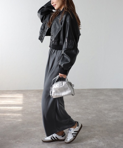 フェイクレザーショート丈MA-1（MA-1）｜Bonjour Sagan（ボンジュール