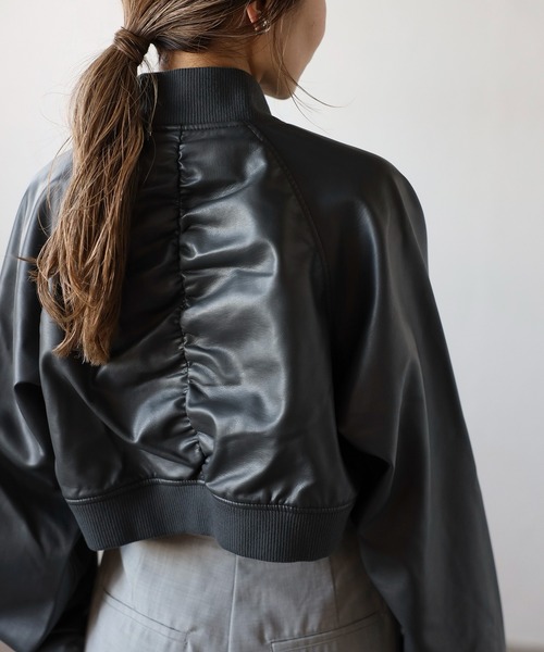 フェイクレザーショート丈MA-1（MA-1）｜Bonjour Sagan（ボンジュール