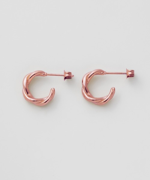 【関税込み】Marni ピンク＆シルバー Tiger Pendants ピアス セール】【 金属アレルギー対応 】 レクタングル ミニピアス