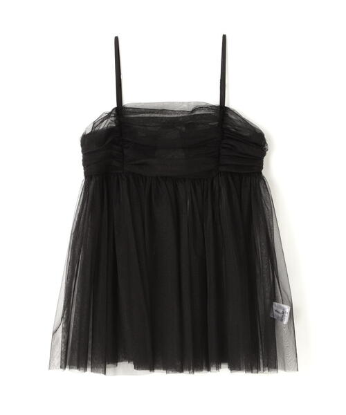 NATURAL BEAUTY BASIC(ナチュラルビューティーベーシック)の「ギャザーチュールチュニック(キャミソール・レディース・ラベンダー/グレー/ブラック・FREE)」の4枚目の写真