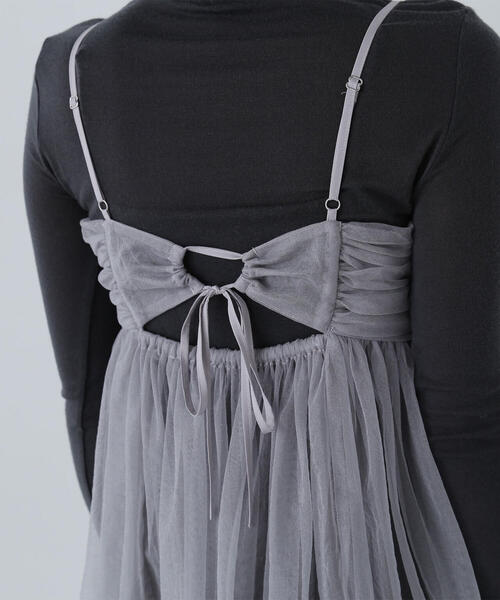 NATURAL BEAUTY BASIC(ナチュラルビューティーベーシック)の「ギャザーチュールチュニック(キャミソール・レディース・ラベンダー/グレー/ブラック・FREE)」の22枚目の写真