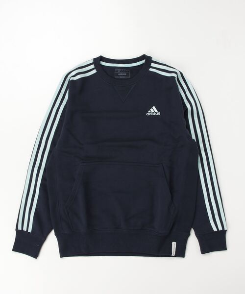 adidas（アディダス）の「アディダス adidas エッセンシャルズプラス ルーズフィット スリーストライプス フレンチテリー スウェットシャツ キッズ（スウェット・キッズ・ブラック/グレー/ブルー/グリーン/ネイビー/ブルー系その他・110cm/120cm/130cm/140cm/150cm/160cm）」の6枚目の写真