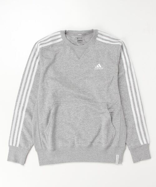 adidas（アディダス）の「アディダス adidas エッセンシャルズプラス ルーズフィット スリーストライプス フレンチテリー スウェットシャツ キッズ（スウェット・キッズ・ブラック/グレー/ブルー/グリーン/ネイビー/ブルー系その他・110cm/120cm/130cm/140cm/150cm/160cm）」の2枚目の写真