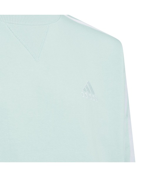 adidas（アディダス）の「アディダス adidas エッセンシャルズプラス ルーズフィット スリーストライプス フレンチテリー スウェットシャツ キッズ（スウェット・キッズ・ブラック/グレー/ブルー/グリーン/ネイビー/ブルー系その他・110cm/120cm/130cm/140cm/150cm/160cm）」の16枚目の写真