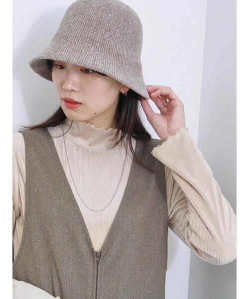 Samansa Mos2 blue（サマンサモスモスブルー）の「カットコールハイネックプルオーバー（Tシャツ/カットソー・レディース・チャコールグレー/キナリ/ベージュ・F）」の4枚目の写真