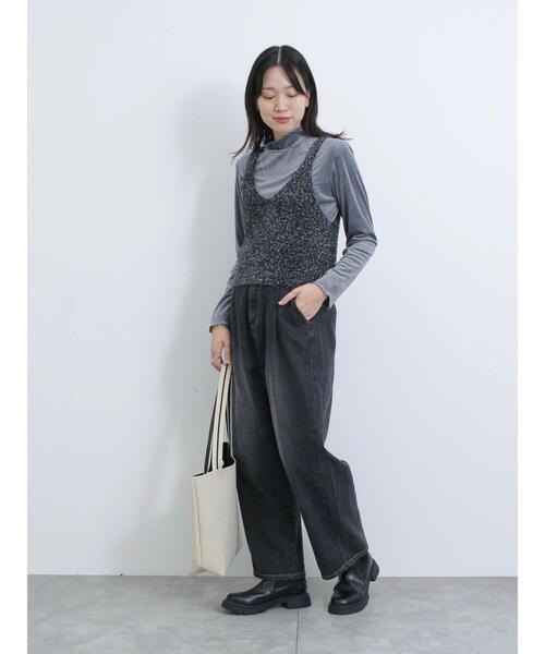 Samansa Mos2 blue（サマンサモスモスブルー）の「カットコールハイネックプルオーバー（Tシャツ/カットソー・レディース・チャコールグレー/キナリ/ベージュ・F）」の13枚目の写真