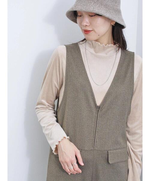 Samansa Mos2 blue（サマンサモスモスブルー）の「カットコールハイネックプルオーバー（Tシャツ/カットソー・レディース・チャコールグレー/キナリ/ベージュ・F）」の15枚目の写真