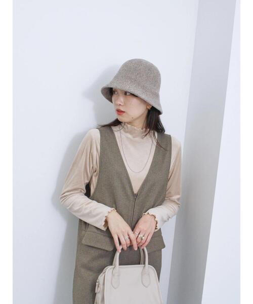 Samansa Mos2 blue（サマンサモスモスブルー）の「カットコールハイネックプルオーバー（Tシャツ/カットソー・レディース・チャコールグレー/キナリ/ベージュ・F）」の17枚目の写真