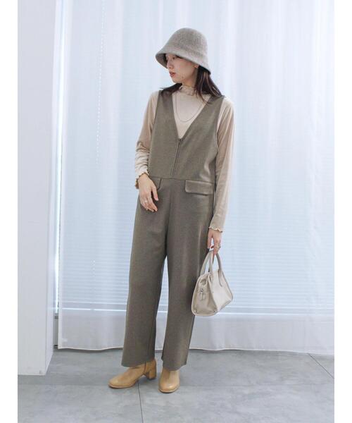 Samansa Mos2 blue（サマンサモスモスブルー）の「カットコールハイネックプルオーバー（Tシャツ/カットソー・レディース・チャコールグレー/キナリ/ベージュ・F）」の19枚目の写真