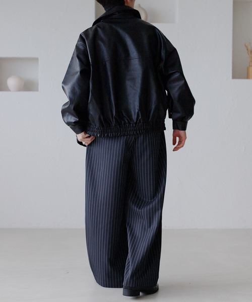 epnok（エプノック）の「ピンストライプタックワイドパンツ（スラックス・メンズ・ネイビー/チャコールグレー・SMALL/MEDIUM/LARGE）」の22枚目の写真