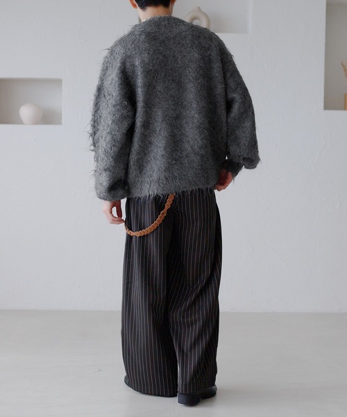 epnok（エプノック）の「ピンストライプタックワイドパンツ（スラックス・メンズ・ネイビー/チャコールグレー・SMALL/MEDIUM/LARGE）」の9枚目の写真