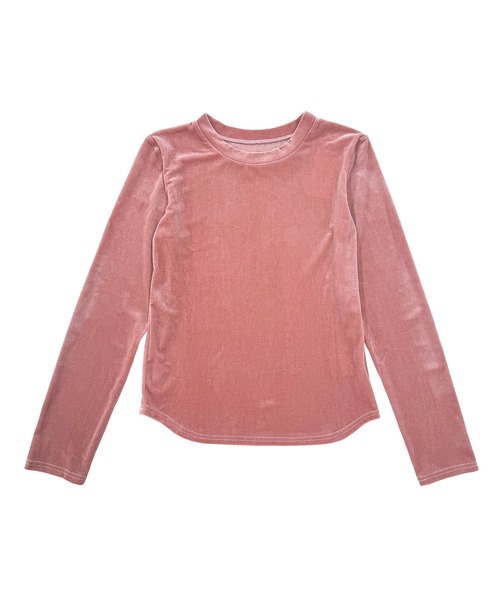 kiehtova（キエトヴァ）の「【kiehtova】VELOR TOPS KTWR9 ※（Tシャツ/カットソー・レディース・オフホワイト/バーガンディー/ピンク/グレー/ブラック・FREE）」の5枚目の写真