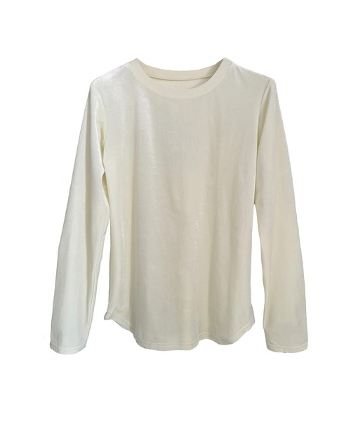 kiehtova（キエトヴァ）の「【kiehtova】VELOR TOPS KTWR9 ※（Tシャツ/カットソー・レディース・オフホワイト/バーガンディー/ピンク/グレー/ブラック・FREE）」の7枚目の写真