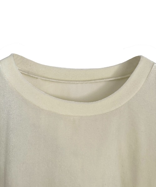 kiehtova（キエトヴァ）の「【kiehtova】VELOR TOPS KTWR9 ※（Tシャツ/カットソー・レディース・オフホワイト/バーガンディー/ピンク/グレー/ブラック・FREE）」の8枚目の写真