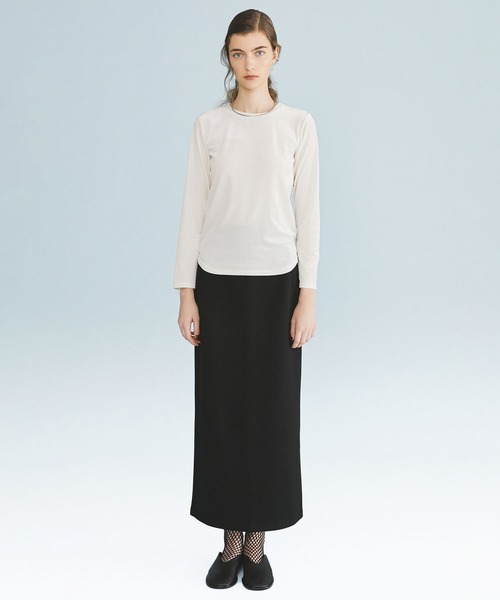 kiehtova（キエトヴァ）の「【kiehtova】VELOR TOPS KTWR9 ※（Tシャツ/カットソー・レディース・オフホワイト/バーガンディー/ピンク/グレー/ブラック・FREE）」の6枚目の写真