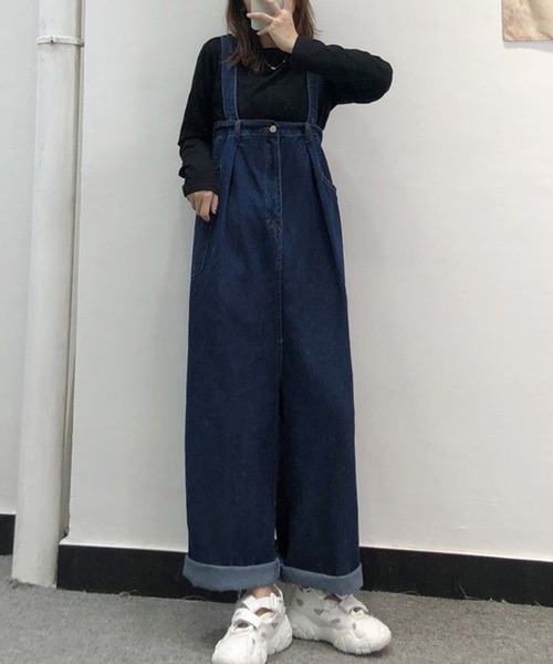 aimoha（アイモハ）の「デニムサロペット（サロペット/オーバーオール・レディース・ネイビー・SMALL/MEDIUM/LARGE/X-LARGE）」の5枚目の写真