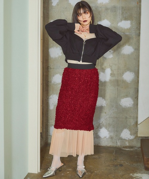 ELLEgirl（エルガール）の「裏毛ビスチェブルゾン【ELLEgirl/エル ガール】（スウェット・レディース・ブラック/グレー・FREE）」の10枚目の写真